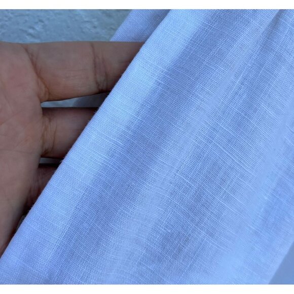 Zara Womens Pull On Elastic Waist Drawstring Linen Trouser Pants White Sz L - Picture 6 of 12